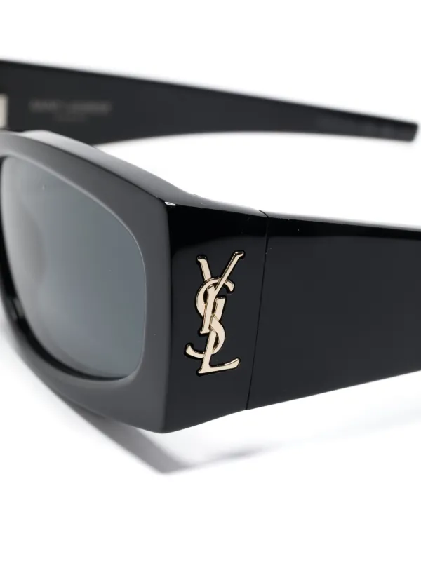 Saint Laurent Eyewear Cassandre-logo Sunglasses Black FARFETCH EG