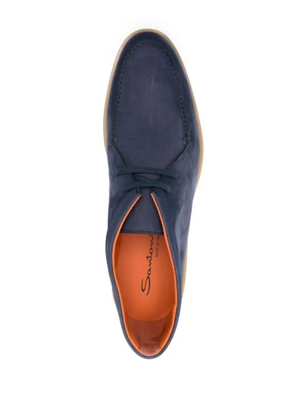 Santoni Desert Boots En Daim Bleu FARFETCH FR