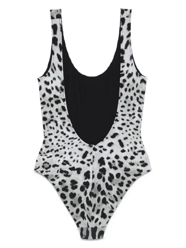 Dolce & Gabbana ヒョウ柄 ワンピース水着 Dolce & Gabbana レオパード ワンピース水着 | グレー | FARFETCH JP