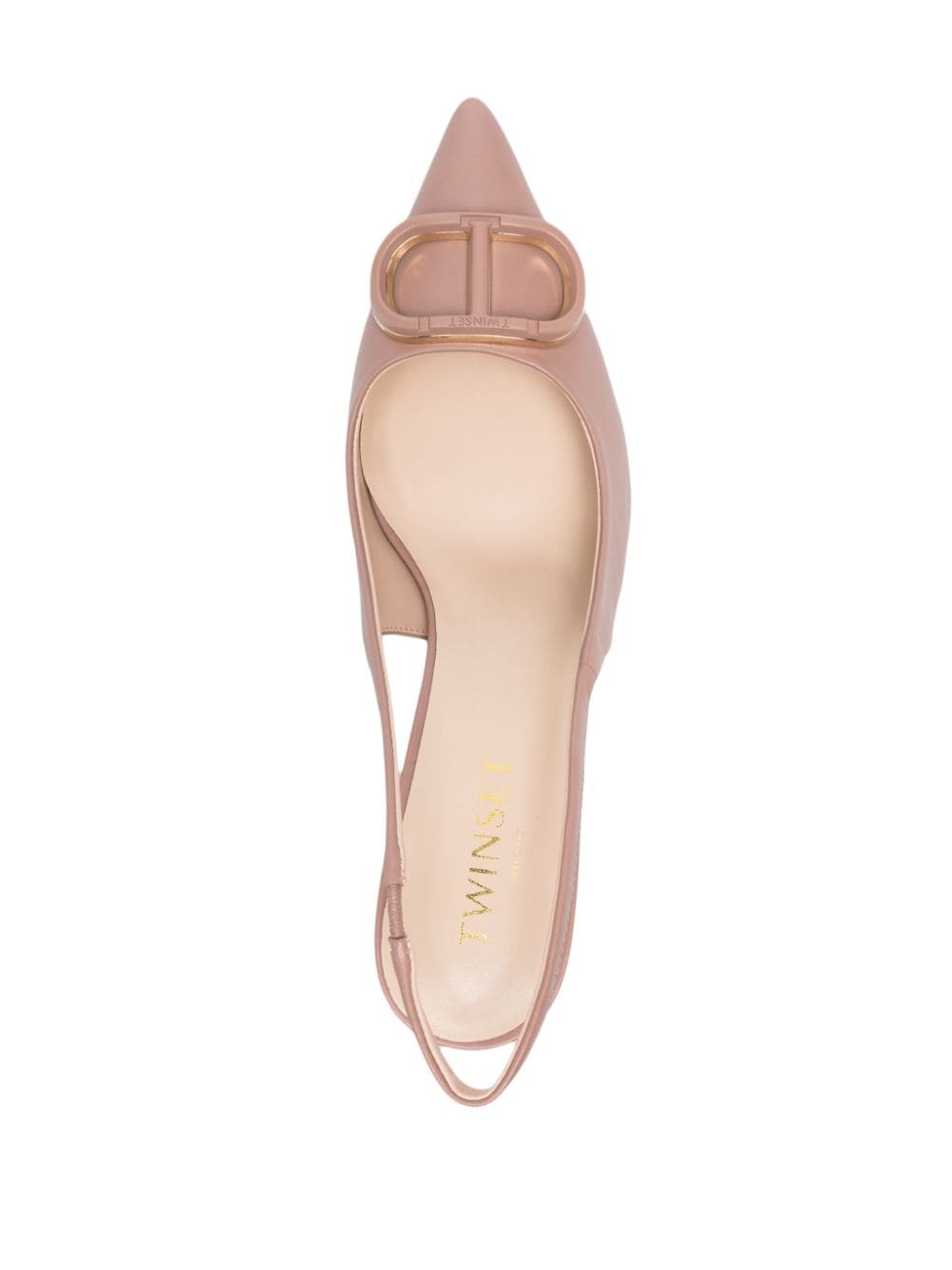 TWINSET Slingback pumps met logoplakkaat Beige