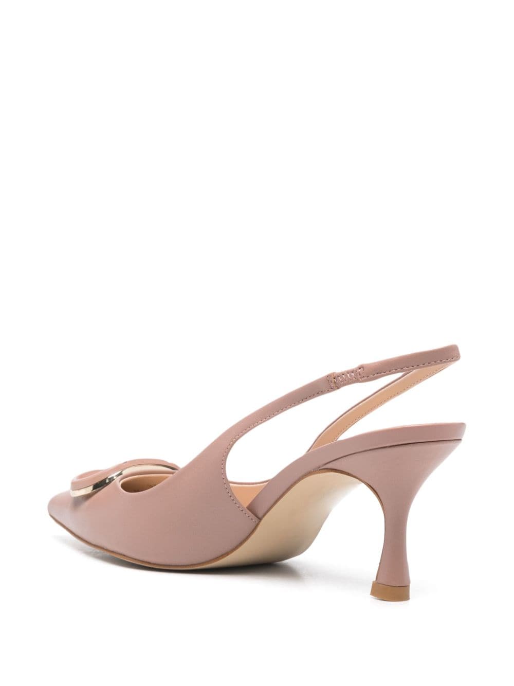 TWINSET Slingback pumps met logoplakkaat Beige