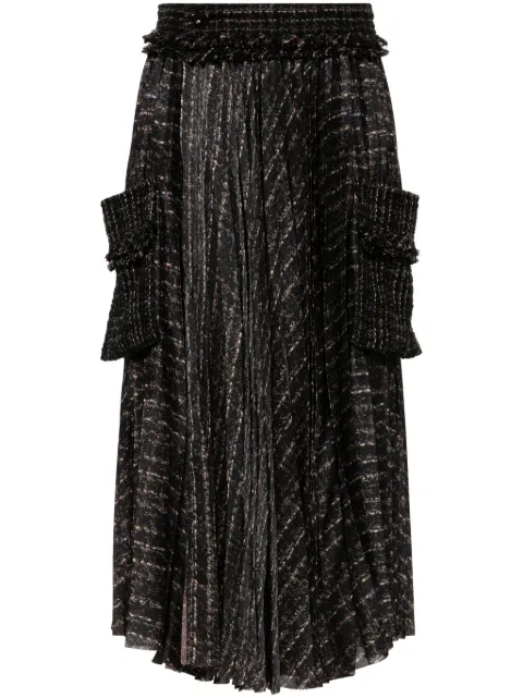 sacai تنورة بنقش تجريدي