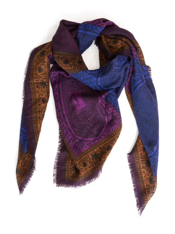 Saint Laurent Pre-Owned Foulard a Fiori Anni '70 Marrone