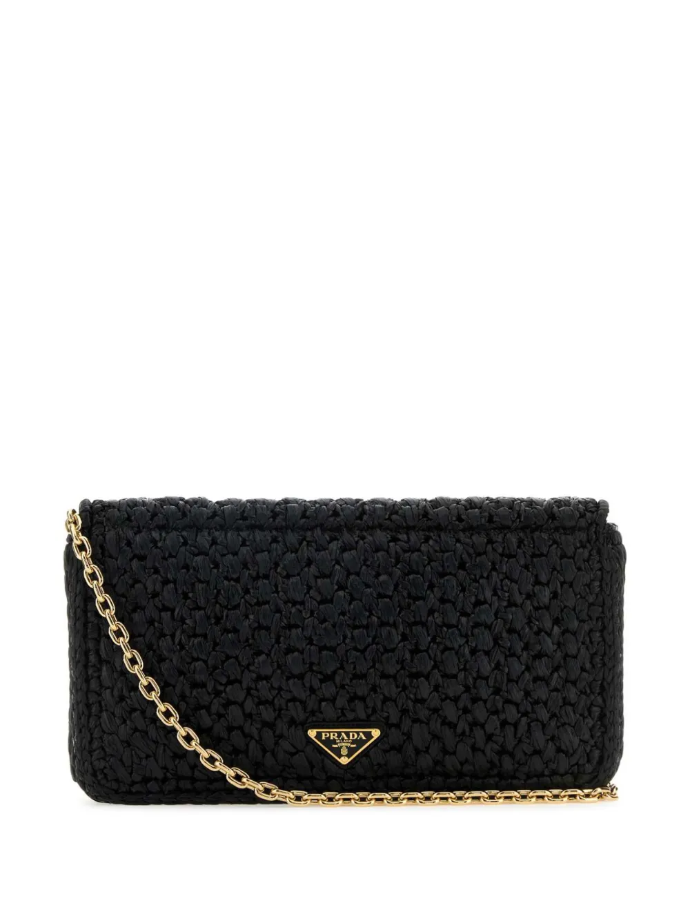 Prada Schoudertas met logo Zwart