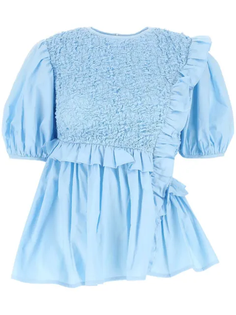 Cecilie Bahnsen ruched-bodice puff-sleeve blouse 