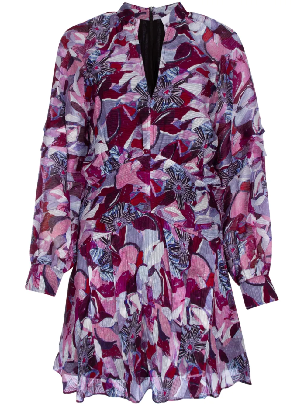IRO Jurk met bloemenprint Paars