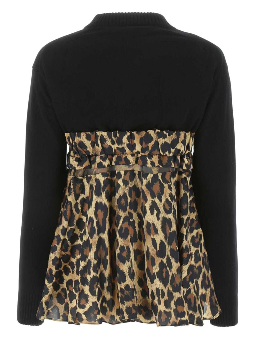 sacai animal print knit top - Zwart