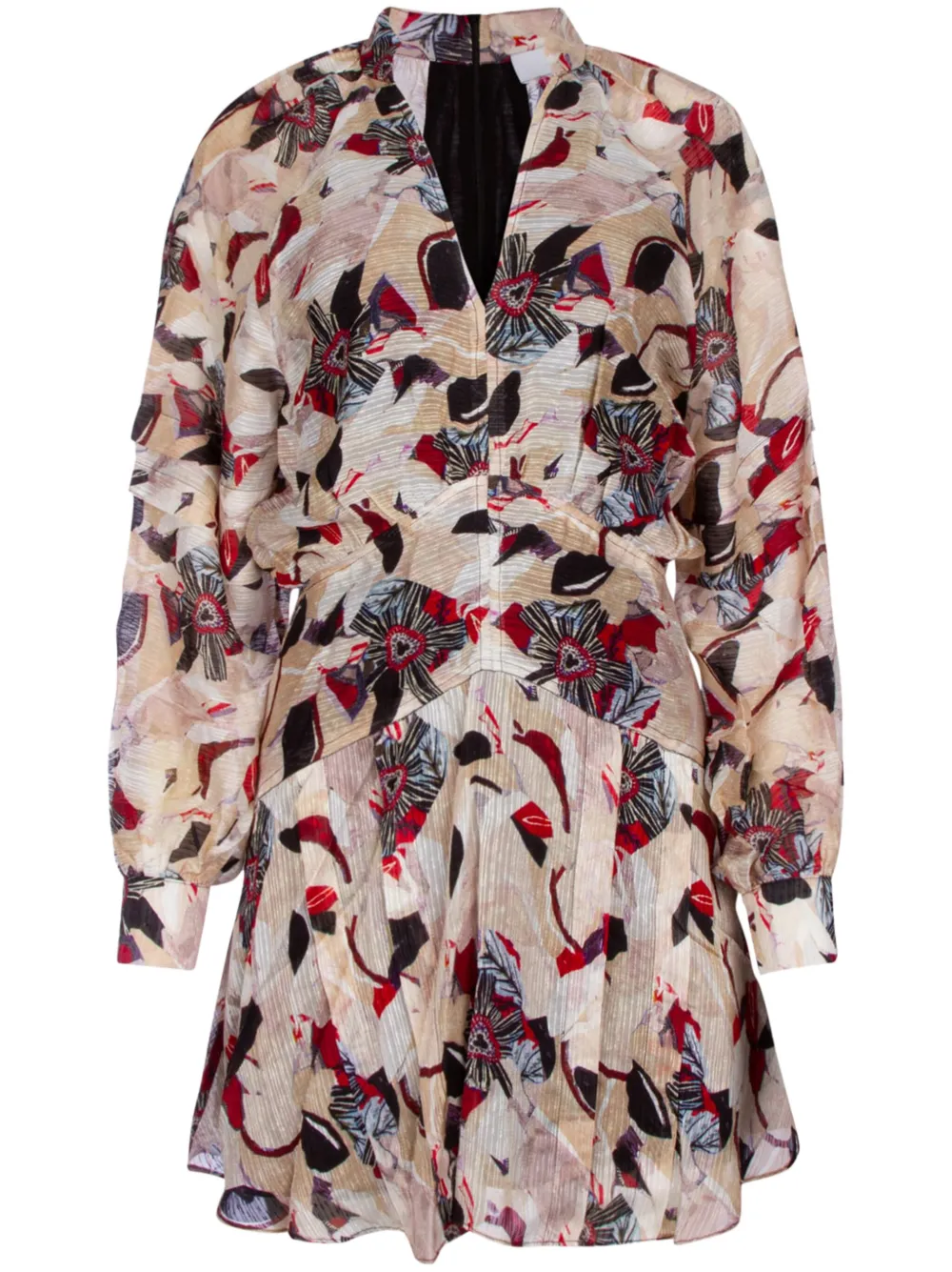 IRO Jurk met bloemenprint Beige