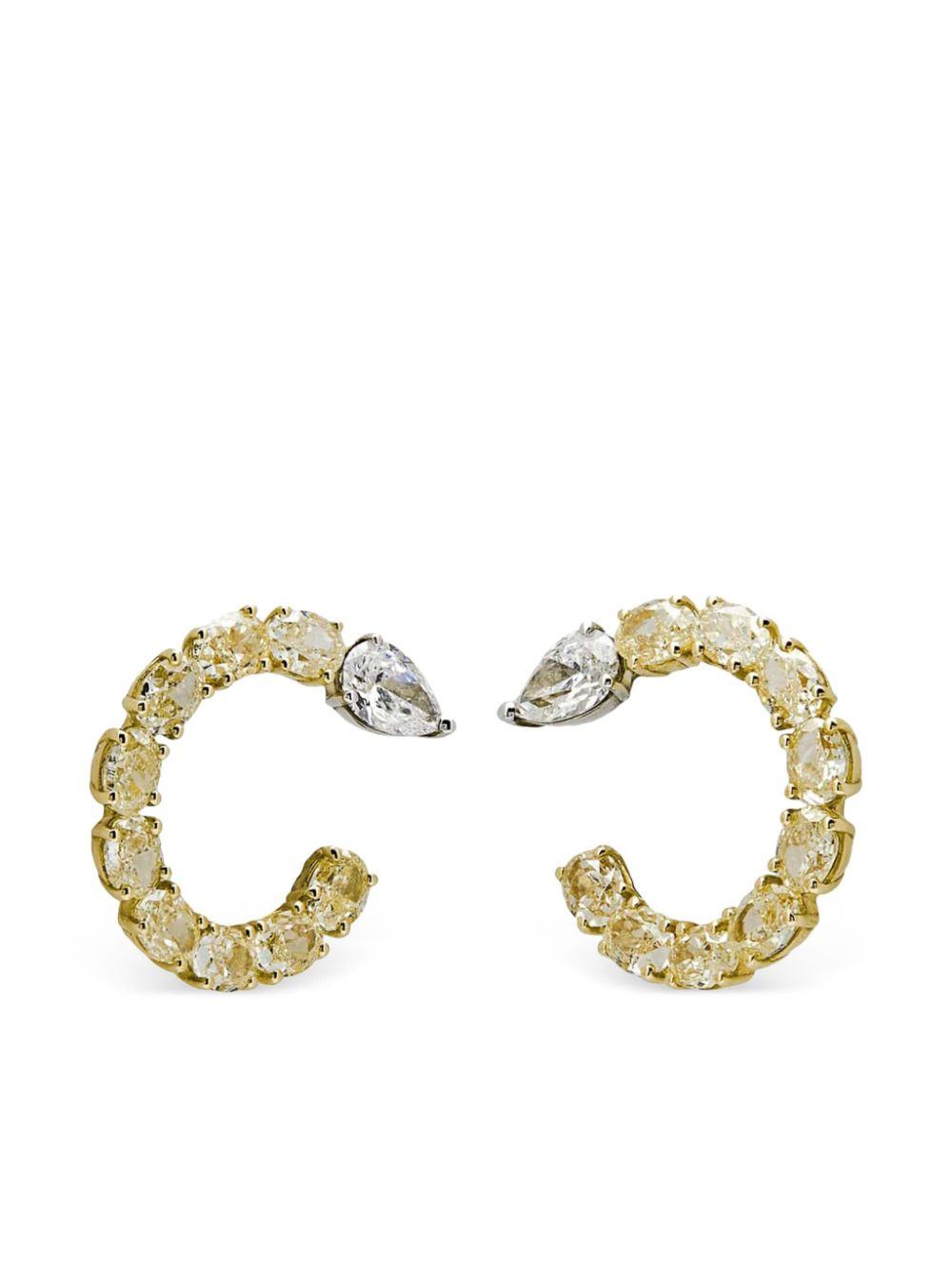 18kt yellow gold diamond hoop earrings