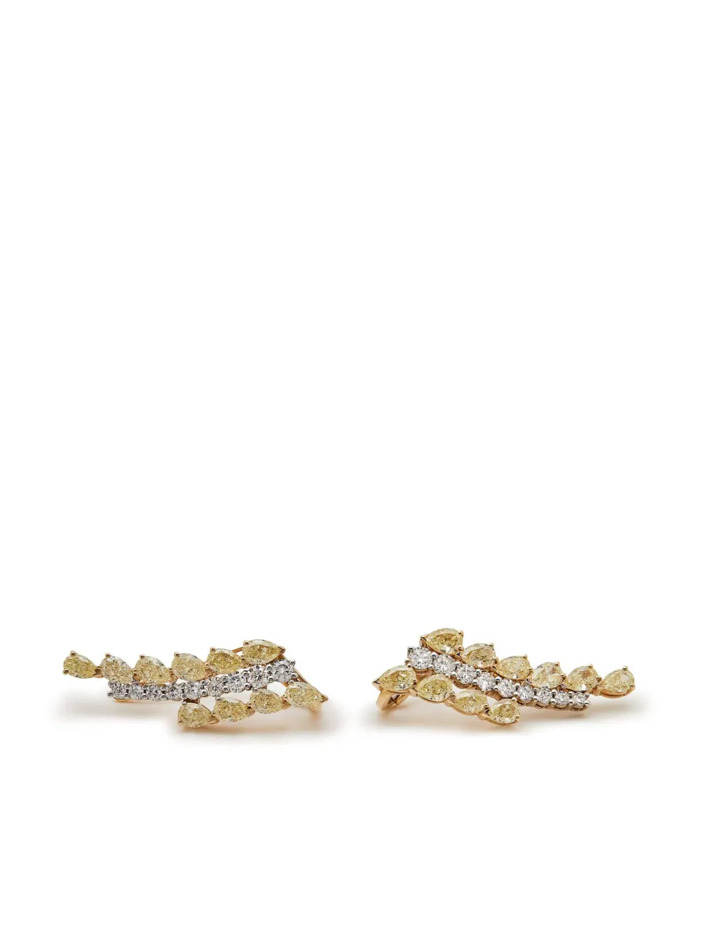 18kt yellow gold diamond ear climbers