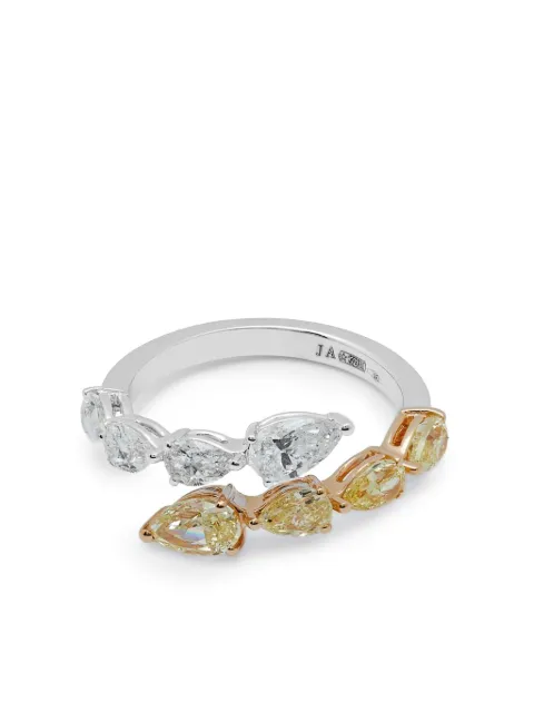 Jewels Aficionado anillo Bypass en oro blanco de 18kt con diamante