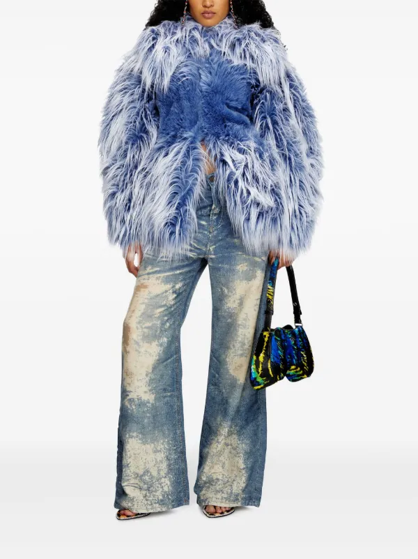 【関税込み】Diesel ブルー W-Caby フェイクファー ジャケット Diesel W-Caby ジャケット | ブルー | FARFETCH JP