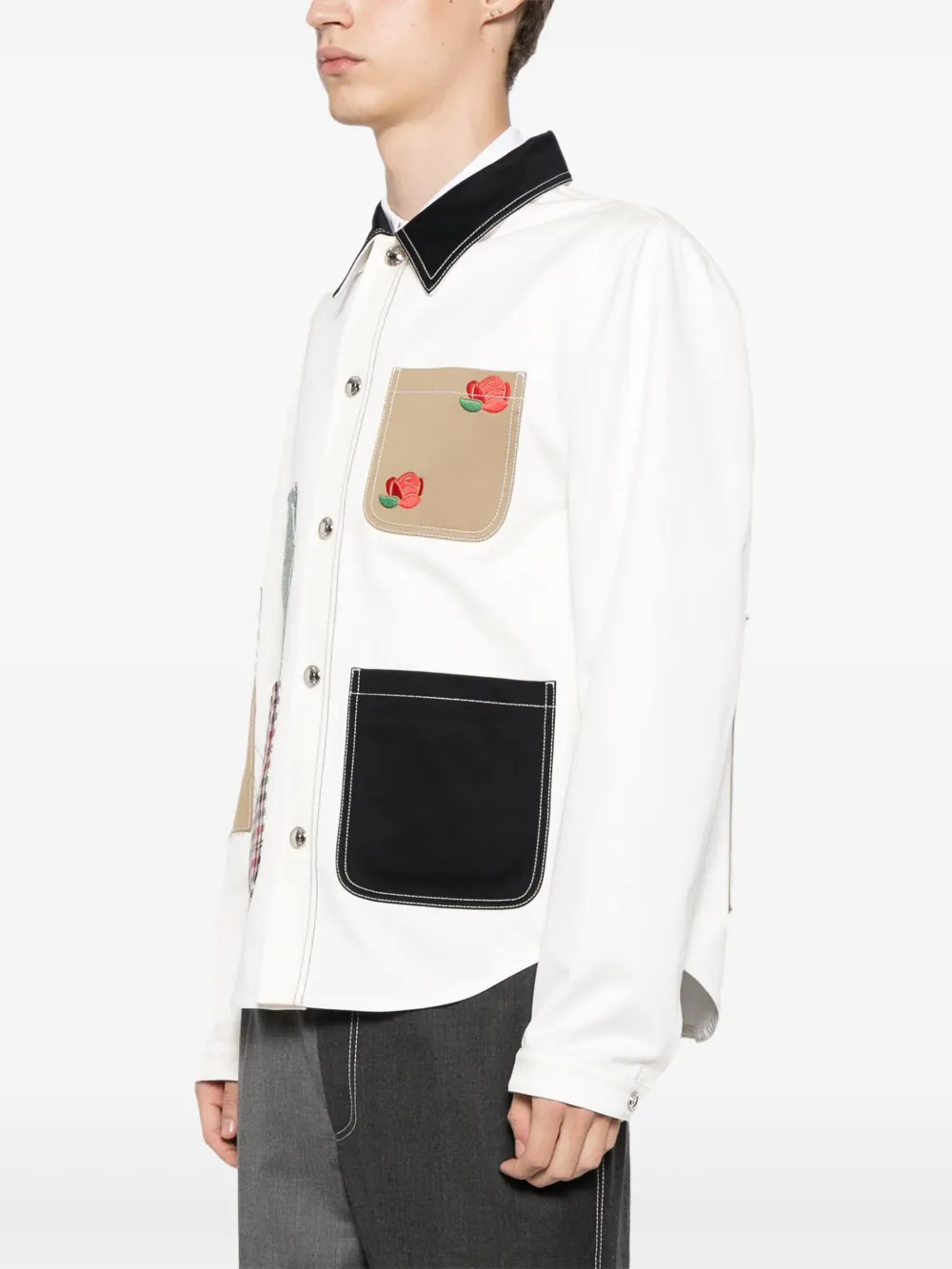 Thom Browne Katoenen jack met borduurwerk Wit