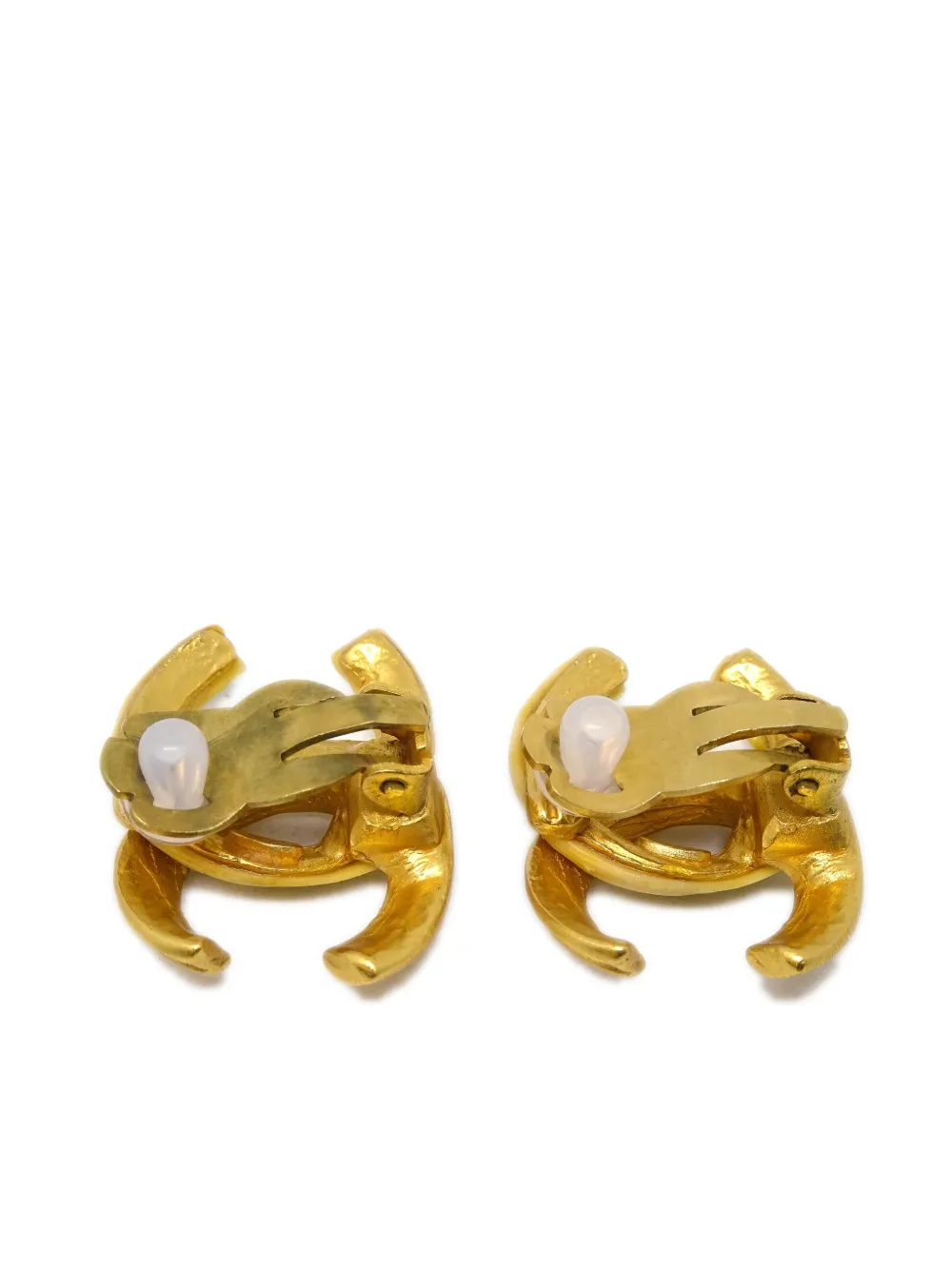 Pre-owned Chanel 2000 Cc Clip-on Earrings In Gold