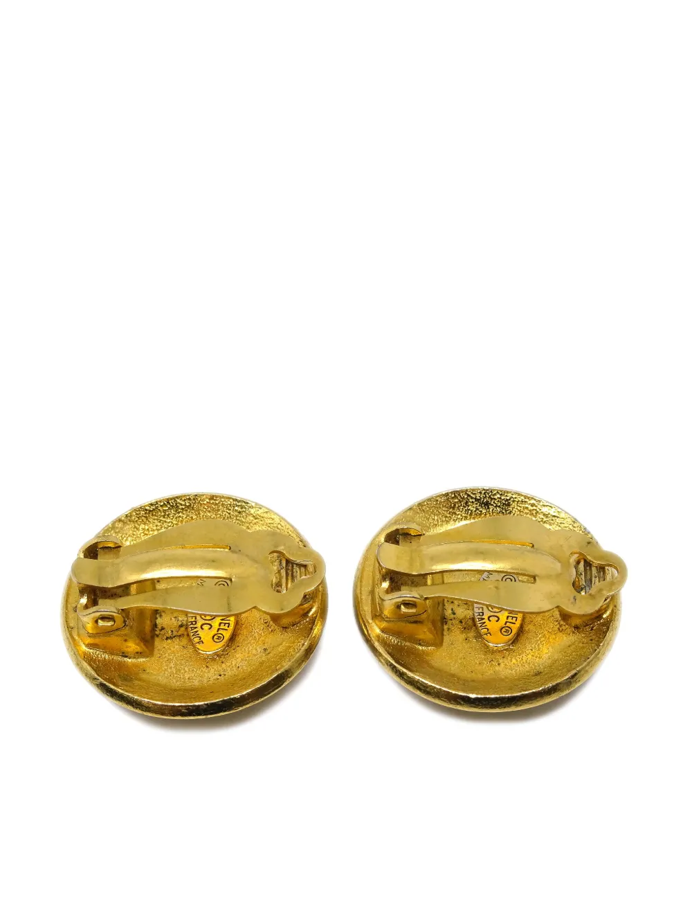 Pre-owned Chanel 1996 Cc Clip-on Earrings In Gold
