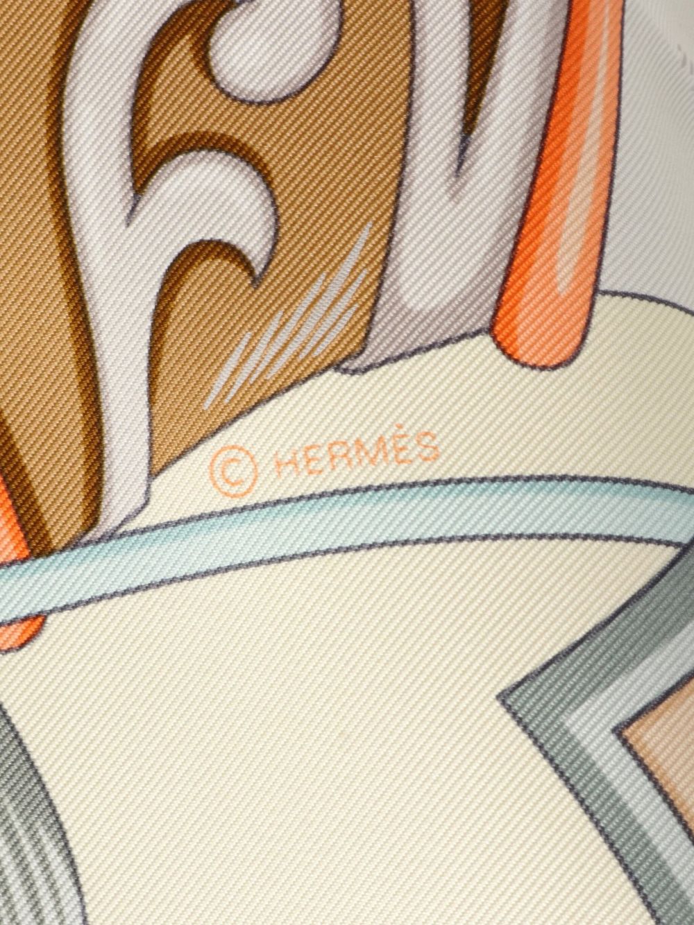 Hermès Pre-Owned 2020s Carrés 90 Harnais De Coeur sjaal - Beige