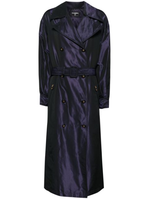 Affordable HOT SALE CHANEL 1990-2000s double-breasted silk coat Women