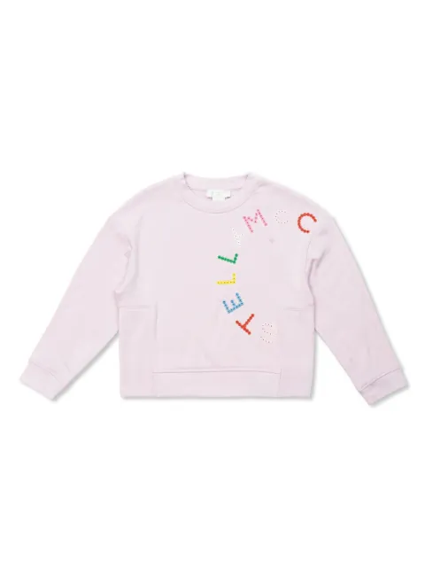 Stella McCartney Kids logo-embroidered cotton sweatshirt