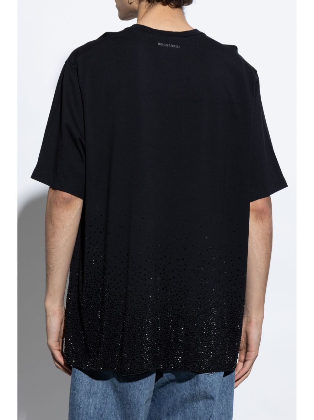 Shop Dsquared2 Crystal-embellished T-shirt In Black