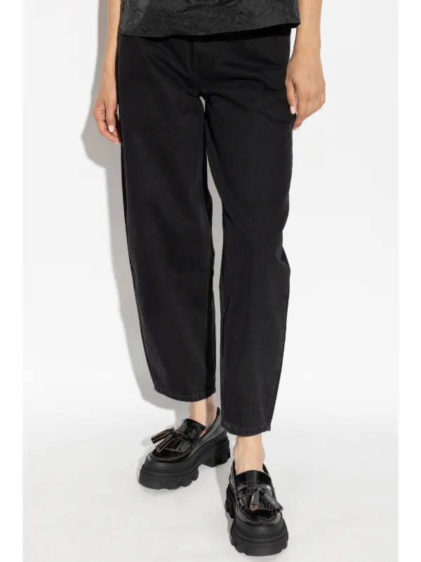 関税,送料無料 GANNI テーパードデニムパンツ レディース】Heavy Washed Denim Flared Skirt Jeans | GANNI
