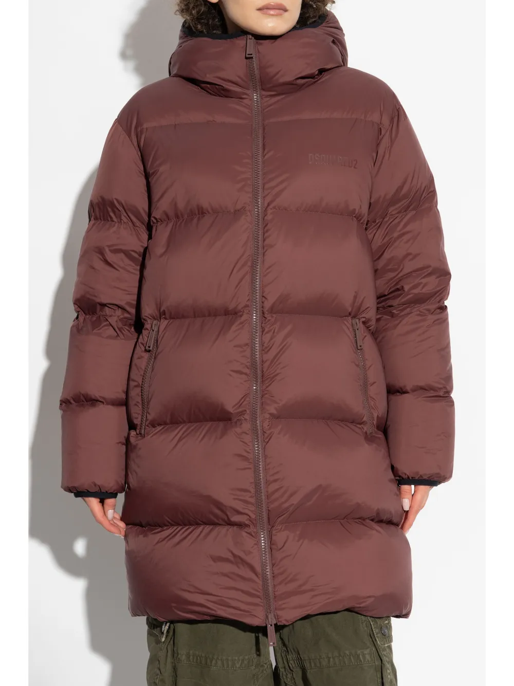 DSQUARED2 Gewatteerde jas met logoprint Rood