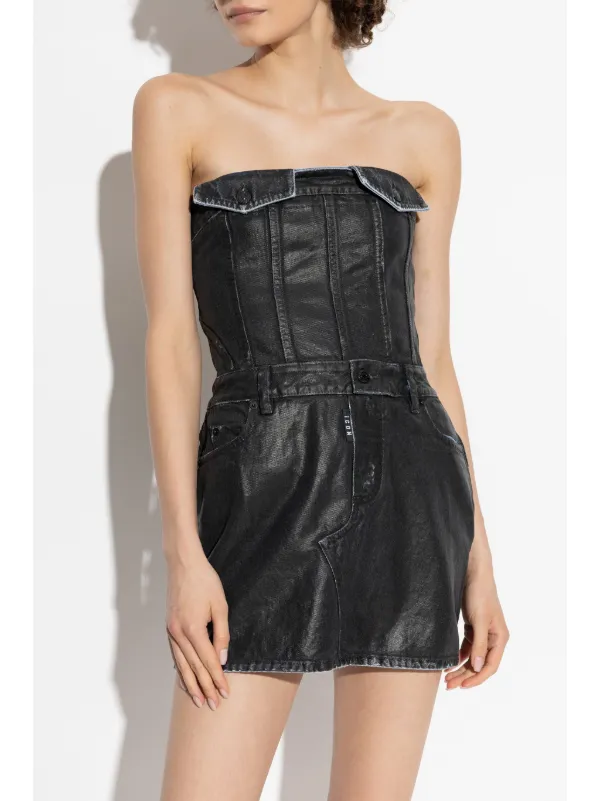 DSQUARED2 coated-finish Mini Dress | Black | FARFETCH