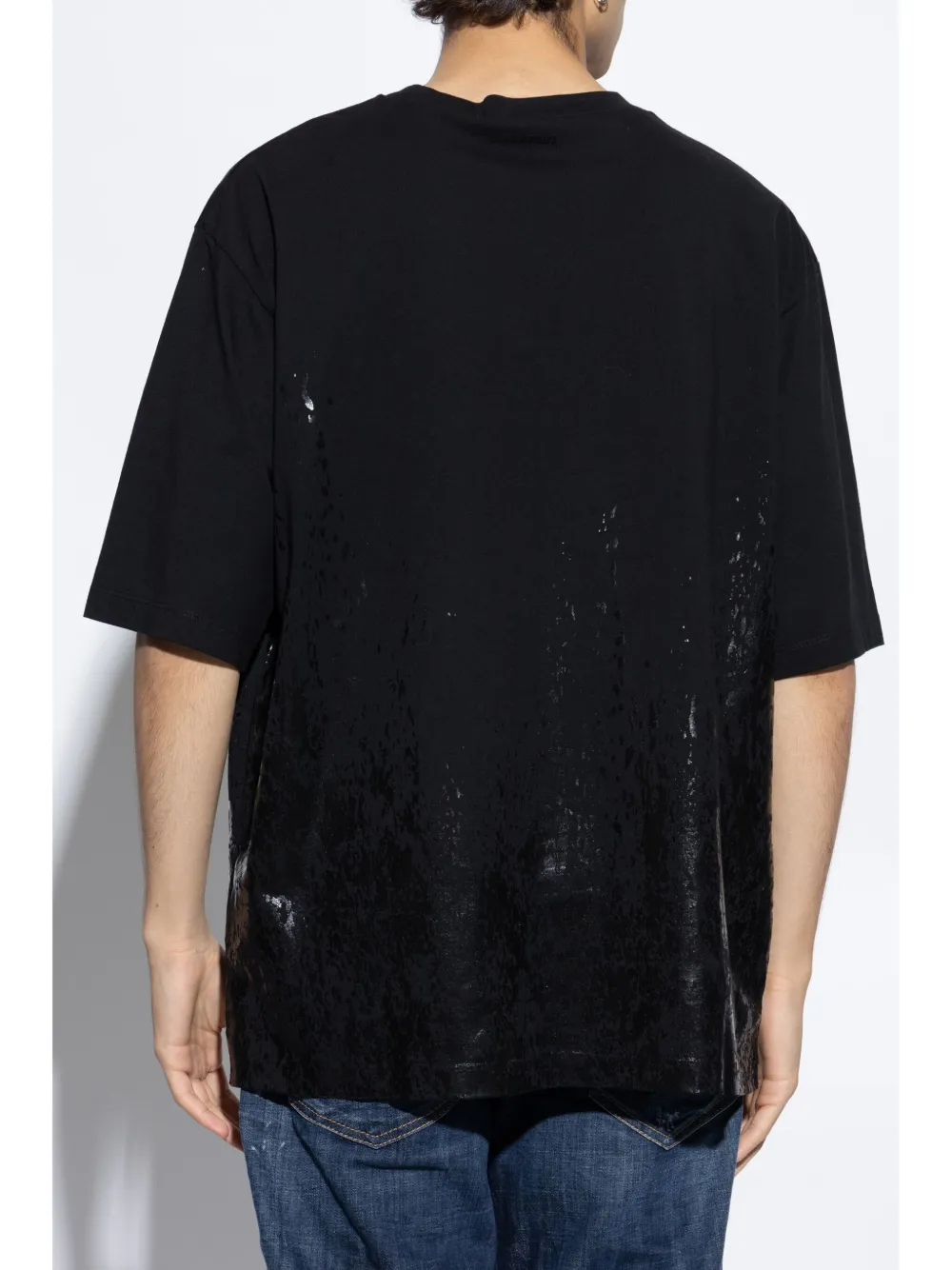 DSQUARED2 Katoenen T-shirt met metallic-effect Zwart