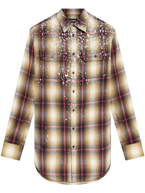 DSQUARED2 crystal-embellished checked shirt 