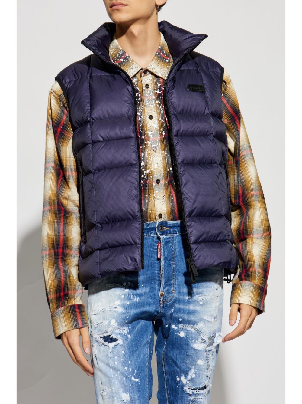 Shop Dsquared2 Padded Vest In 蓝色