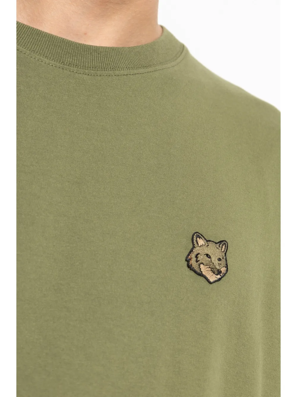Maison Kitsuné Sweater met vossenpatch Groen