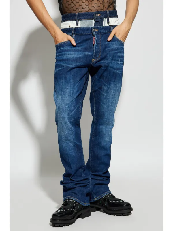 【送料&関税込】Dsquared2 flare Navy Denim Jeans DSQUARED2 Sharpei Bootcut Jeans | Blue | FARFETCH