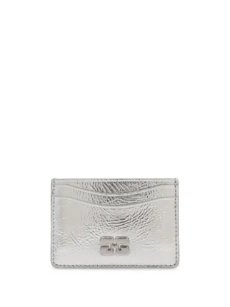 GANNI Bou Metallic Card Holder | Silver | FARFETCH CA