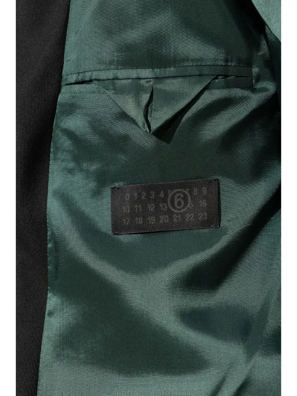 【MM6 Maison Margiela】 インサイドアウトブレザー グリーン MM6 Maison Margiela インサイドアウト ジャケット | グリーン