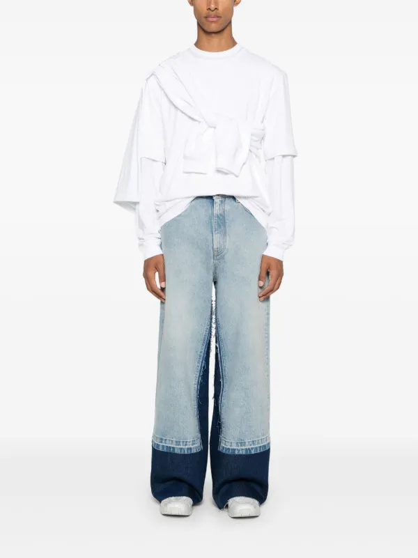 MM6 Maison Margiela ロゴパッチ ジーンズ | ブルー | FARFETCH JP MM6 Maison Margiela ロゴパッチ ジーンズ | ブルー | FARFETCH JP