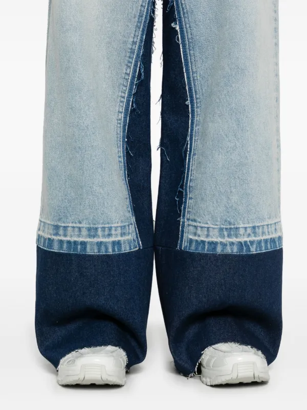 25SS MM6◆ロゴパッチ ストレートレッグジーンズ MM6 Maison Margiela ロゴパッチ ジーンズ | ブルー | FARFETCH JP