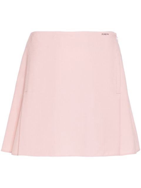 Marni embroidered-logo mini skirt Women