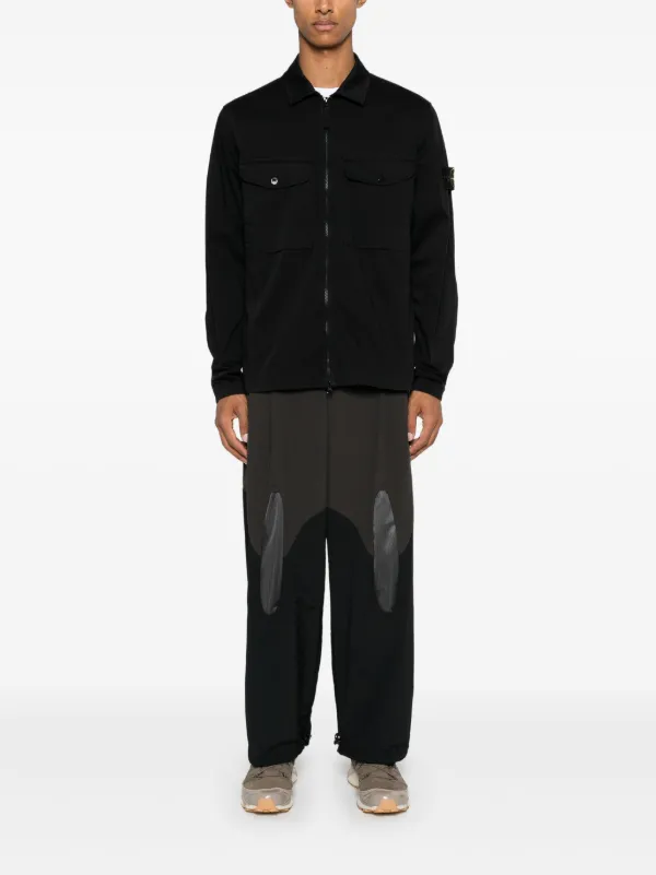 Stone Island コンパスバッジ シャツジャケット | ブラック | FARFETCH JP