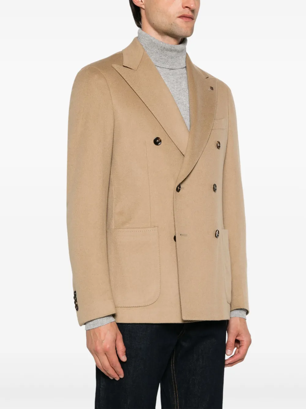 Tagliatore Blazer met broche Beige