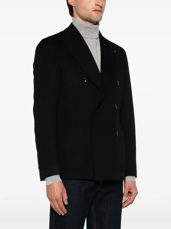 TAGLIATORE テーラードジャケット ブローチ付き Tagliatore ブローチディテール ジャケット | ブラック
