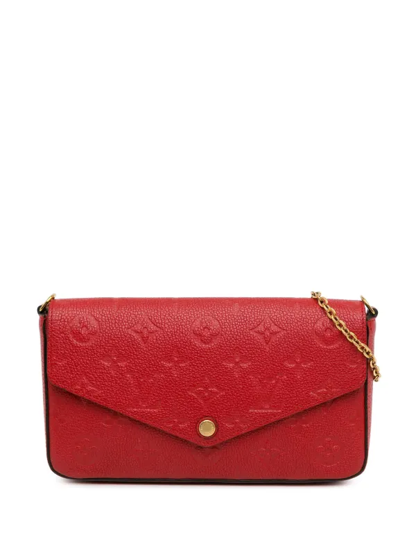 Louis Vuitton Pre Owned 2017 Monogram Empreinte Pochette Felicie Crossbody Bag Red FARFETCH IE