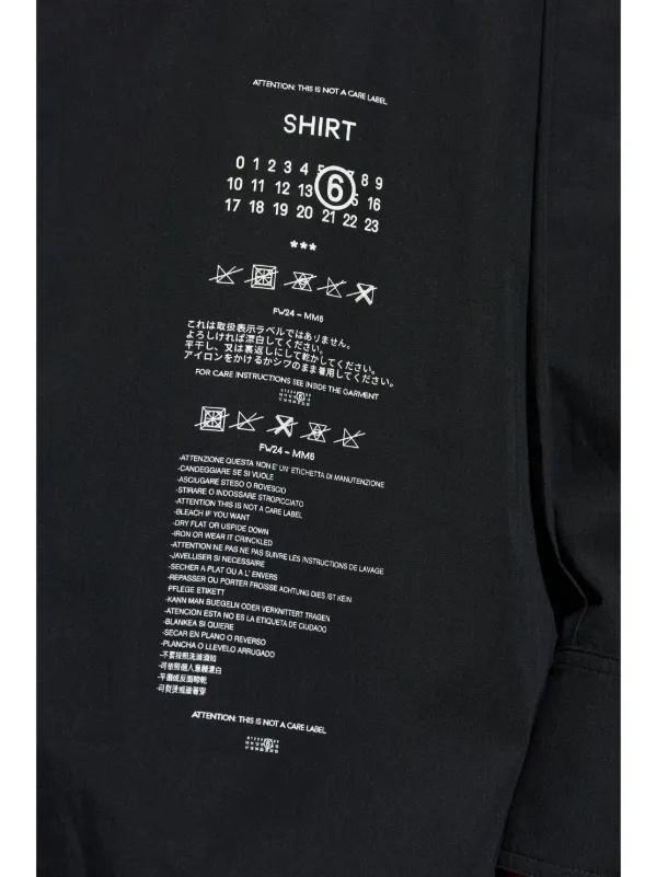 MM6 Maison Margiela ボタン シャツ | ブラック | FARFETCH JP