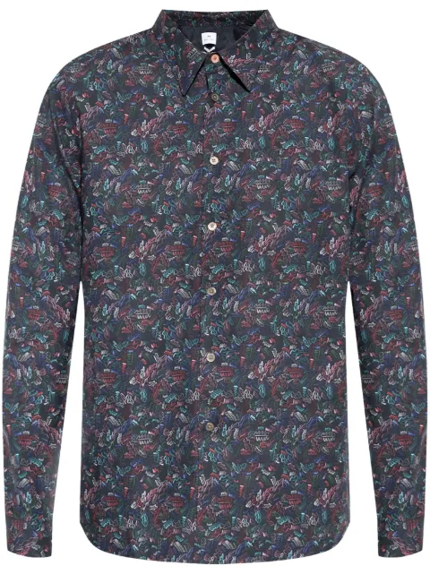 PS Paul Smith leaf-print cotton shirt 