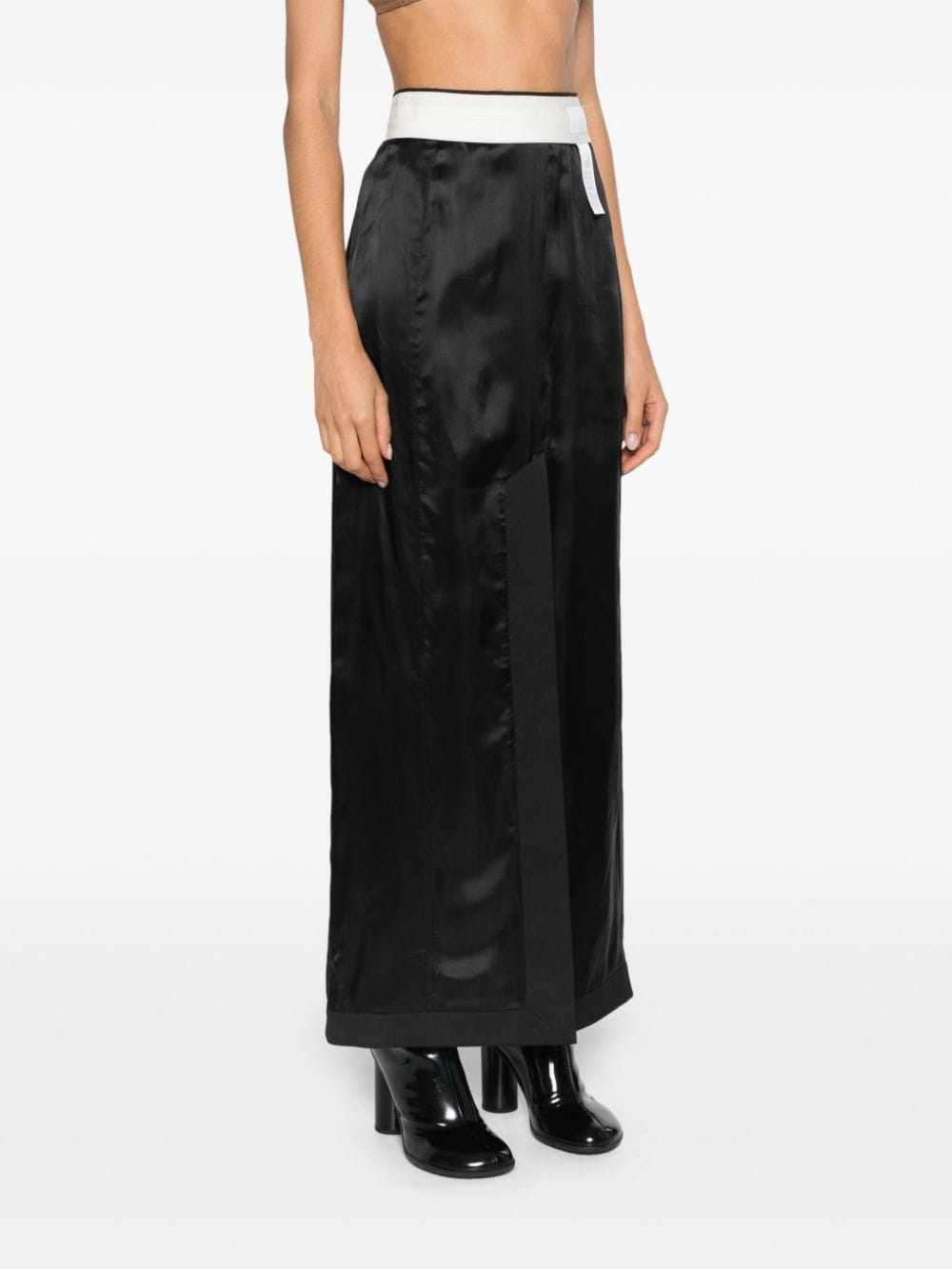 Shop Mm6 Maison Margiela Numbers Motif-patch Skirt In Black