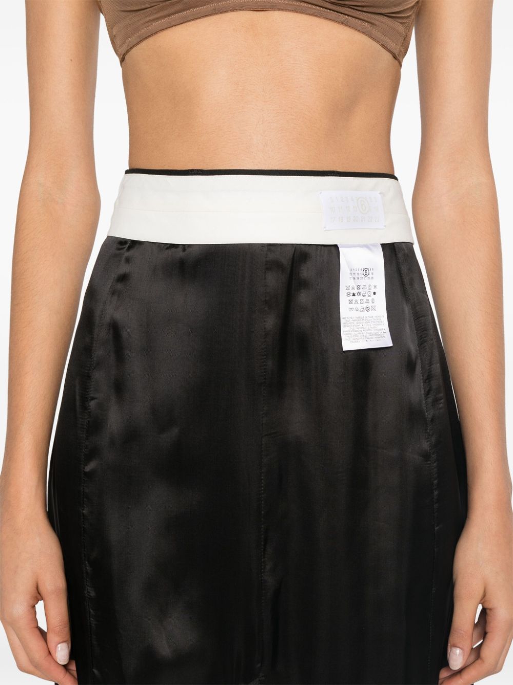 Shop Mm6 Maison Margiela Numbers Motif-patch Skirt In Black