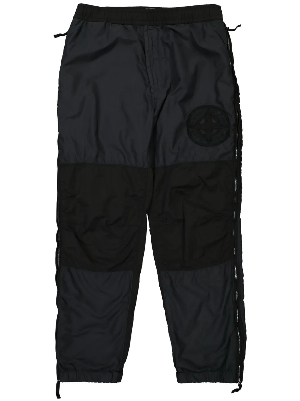 Stone Island Plooibroek met toelopende pijpen en logopatch Zwart