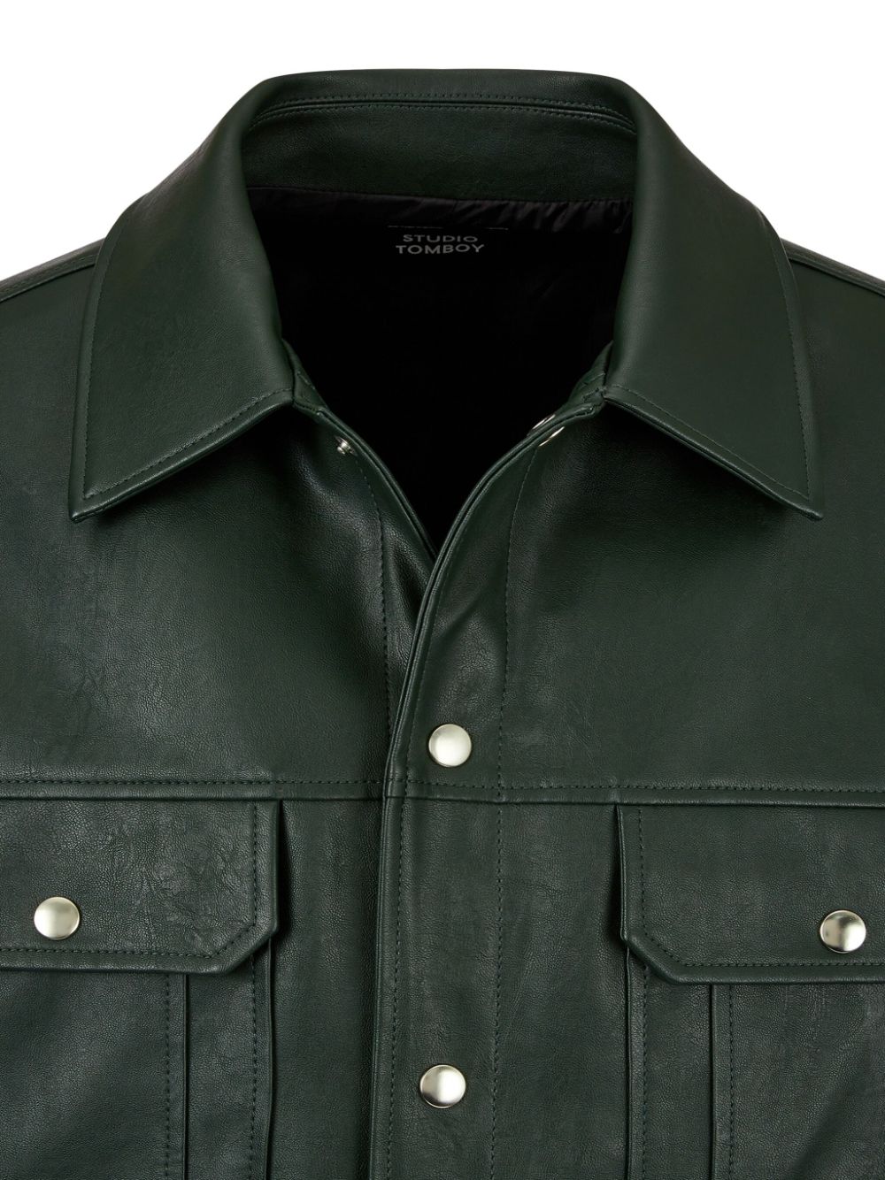 Shop Studio Tomboy Classic-collar Jacket In Green