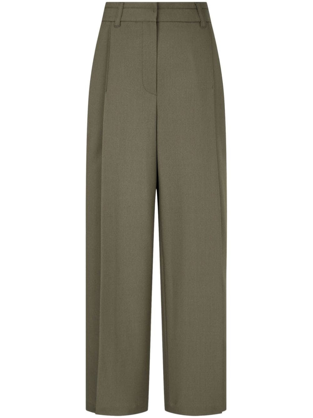 Shop Studio Tomboy High-waisted Trousers In Green