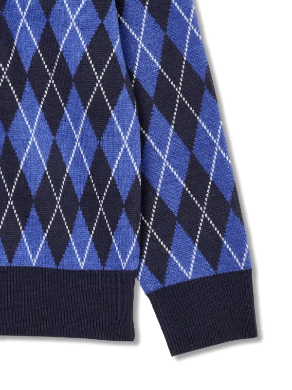 STUDIO TOMBOY Suéter Con Motivo De Rombos Azul FARFETCH DO