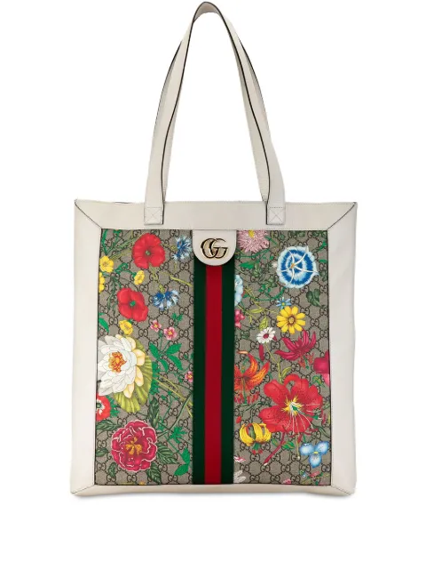 Gucci Pre-Owned 2016-2023 GG Supreme Flora Ophidia tote bag