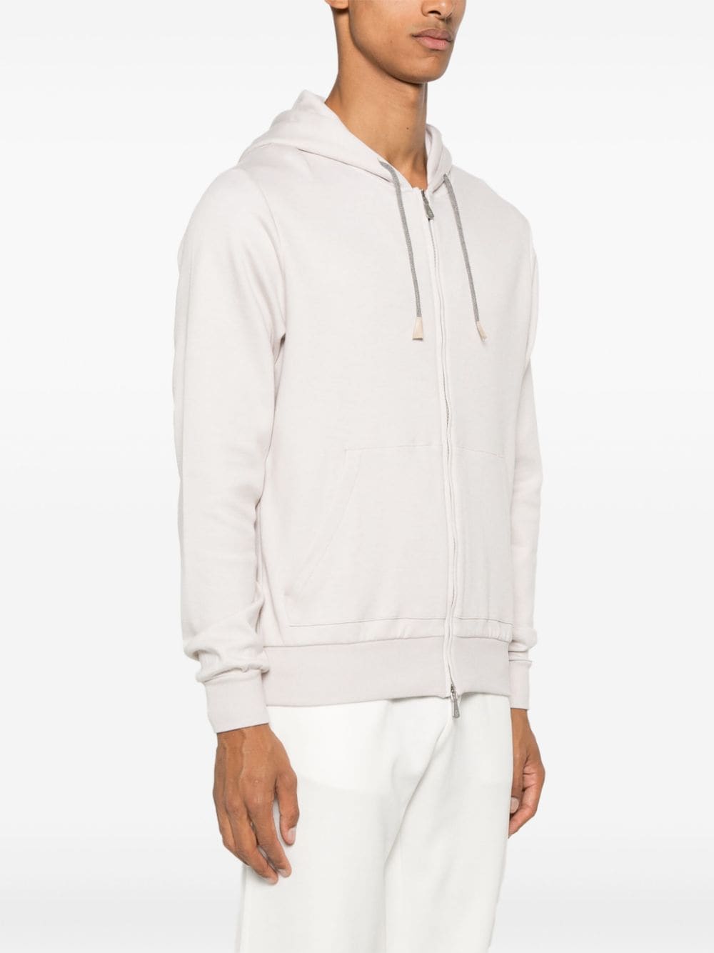 Shop Eleventy Jersey Hoodie In Neutrals